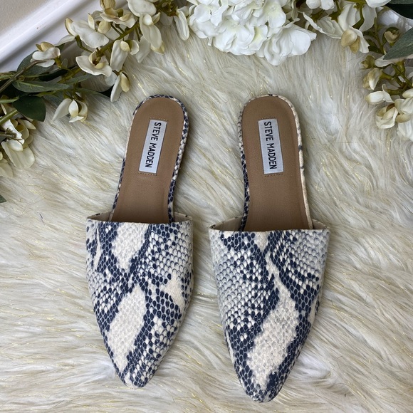 Steve Madden Trace Python snake slip on mules sz 7 - Picture 3 of 7